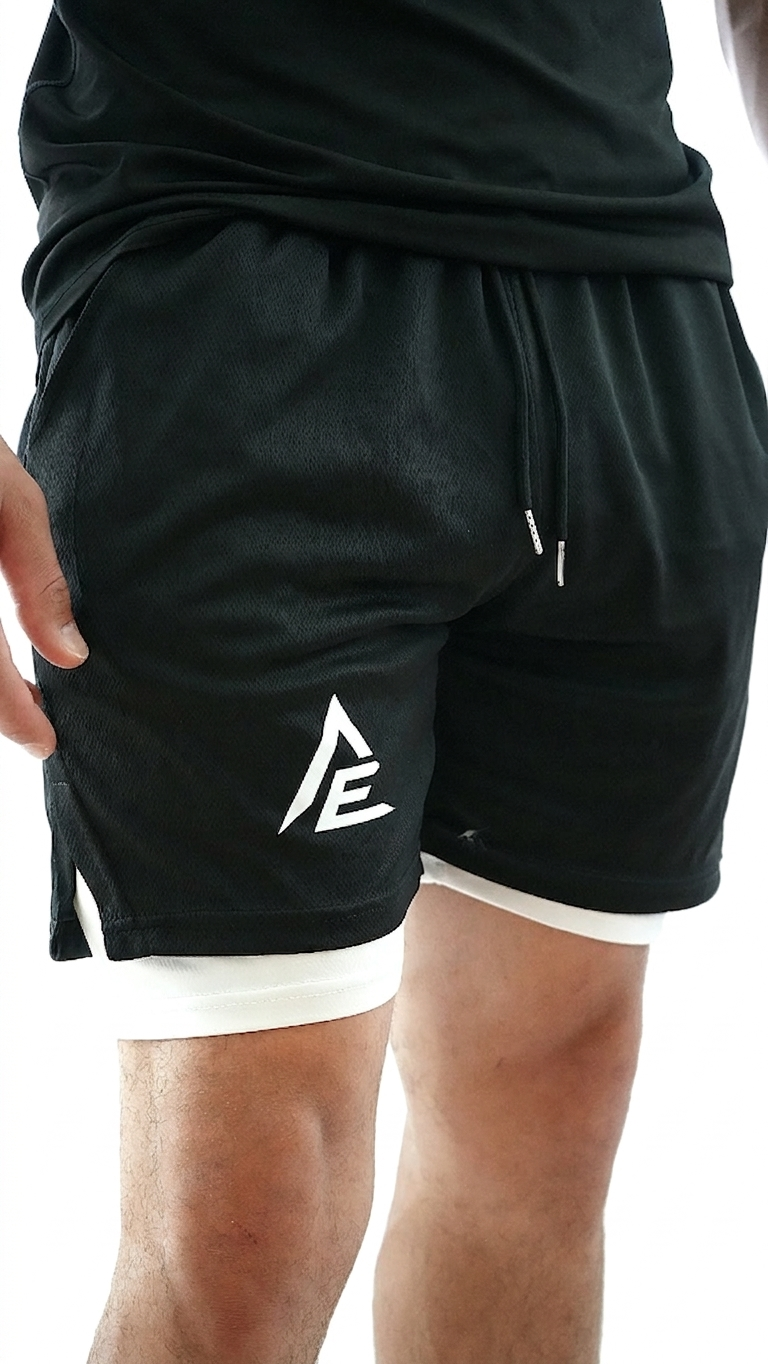 FORGED Hybrid Shorts - Black / White