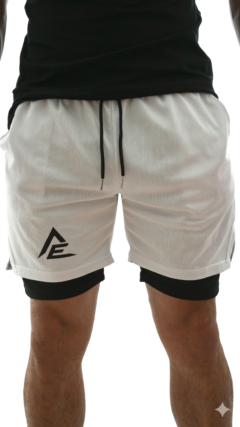 FORGED Hybrid Shorts - White / Black